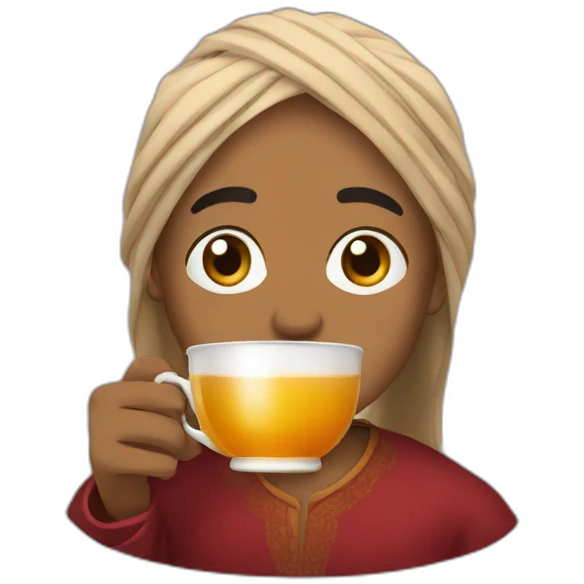A Moroccan drinking tea emoji