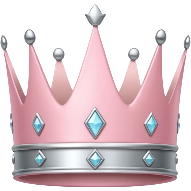 light pink and silver simple crown emoji