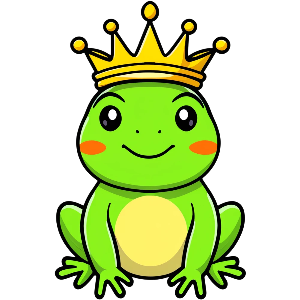 frog with a crown emoji