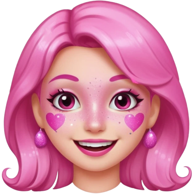 glitter pink girl naughty emoji