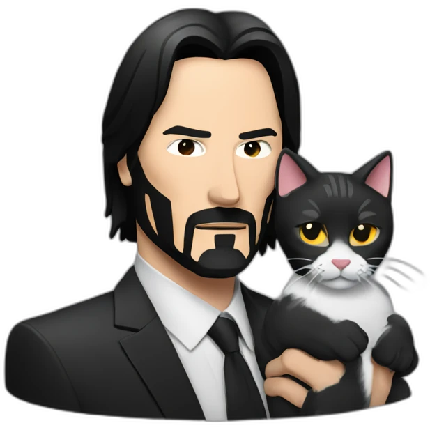 john wick with a cat emoji