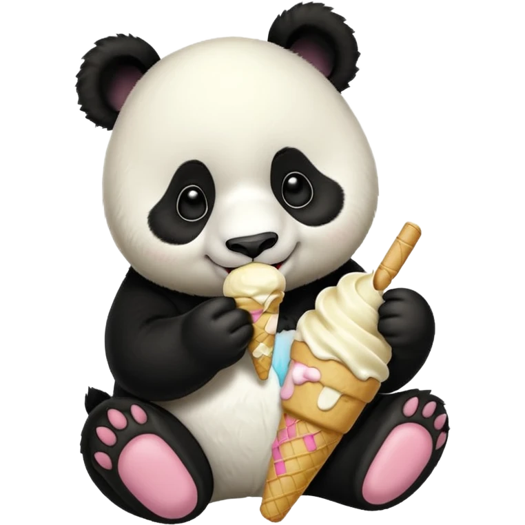 Panda eating ice cream emoji