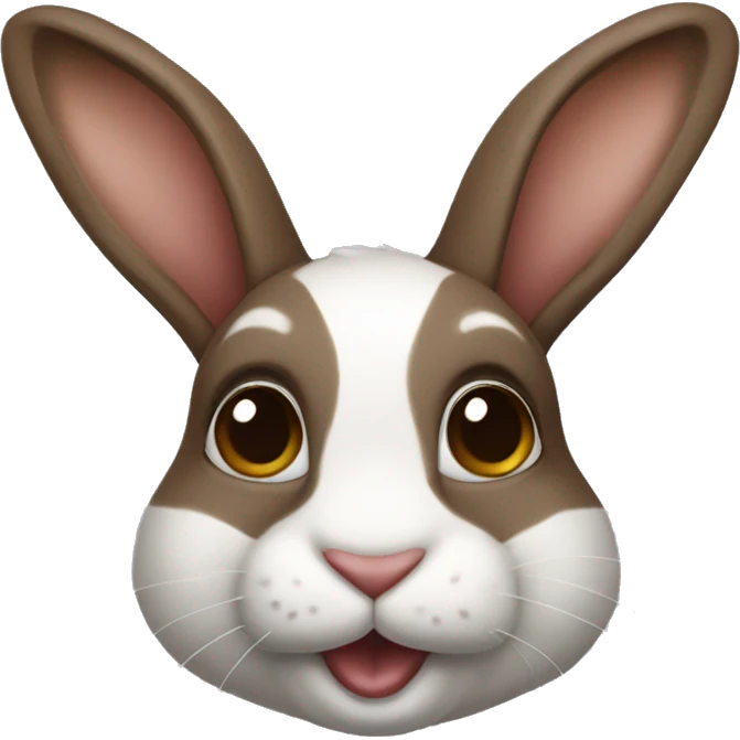 Harlequin rabbit brown emoji