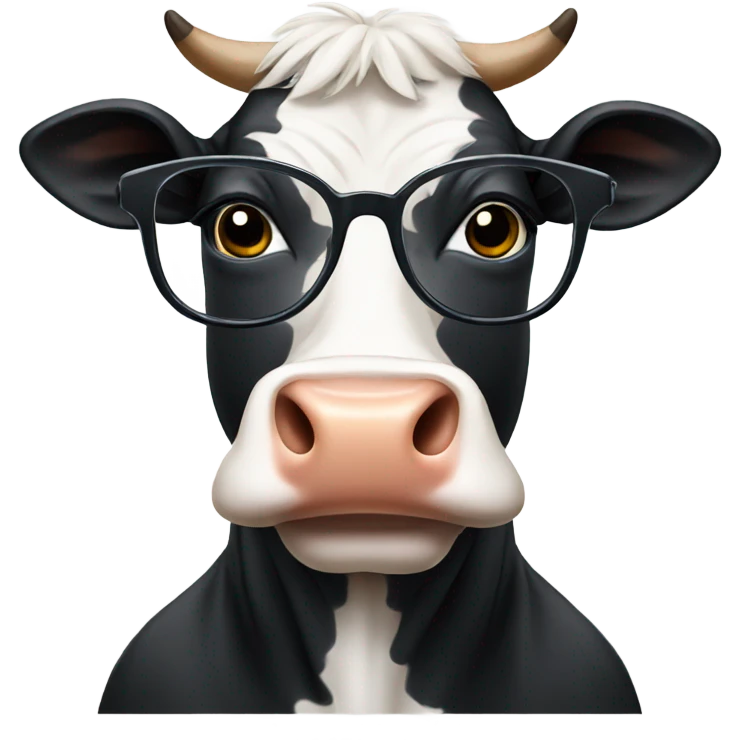 Cow wearing glasses  emoji