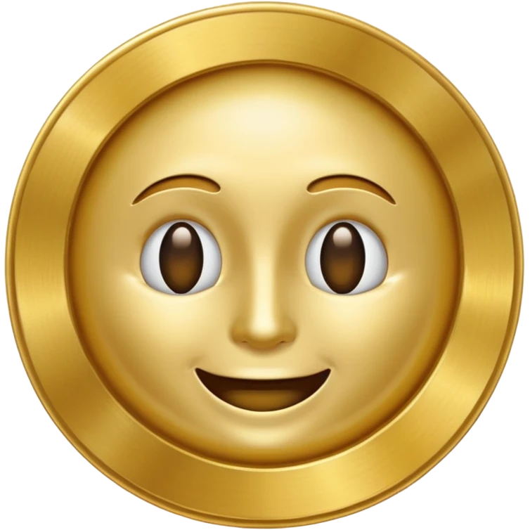 eine goldene schallpaltte, die ein gesicht hat und lächerlt emoji