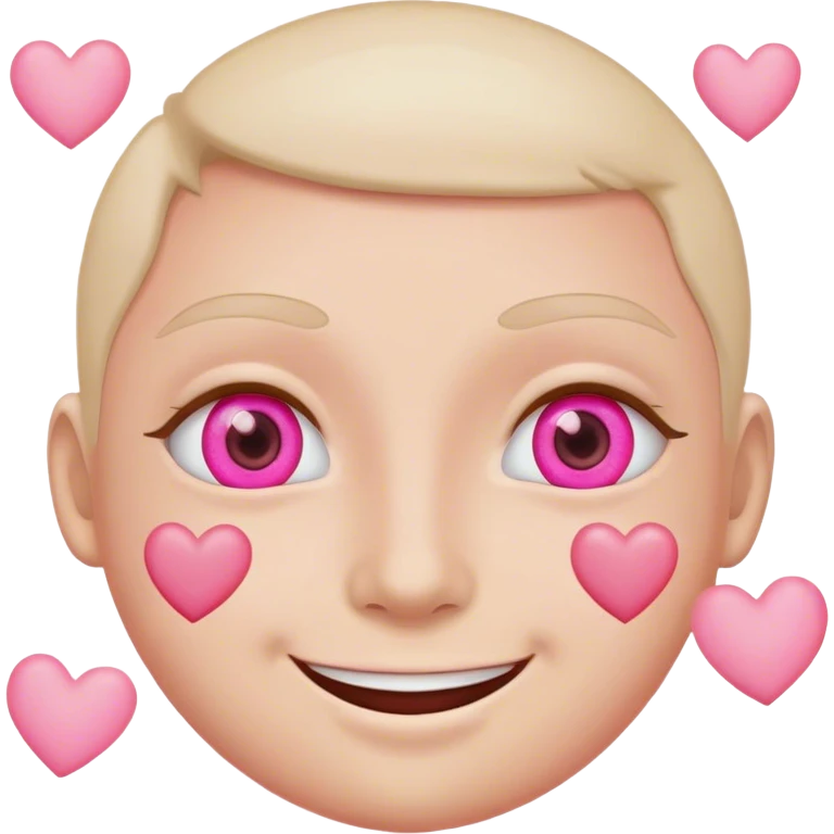 loving smily with pink eye hearts emoji