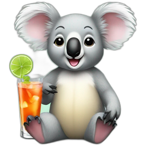 koala with cocktail emoji