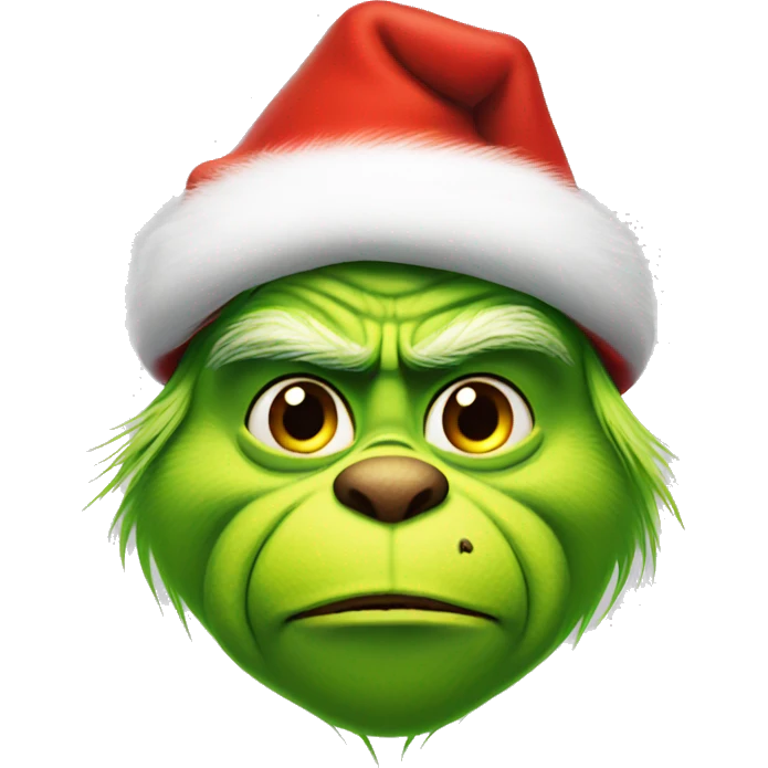 Grinch with santas clothes emoji