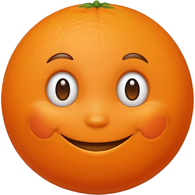 Orange with smile face emoji
