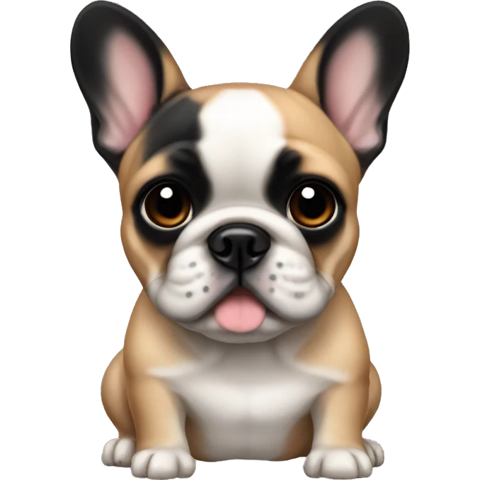 Fawn French bulldog with black face emoji
