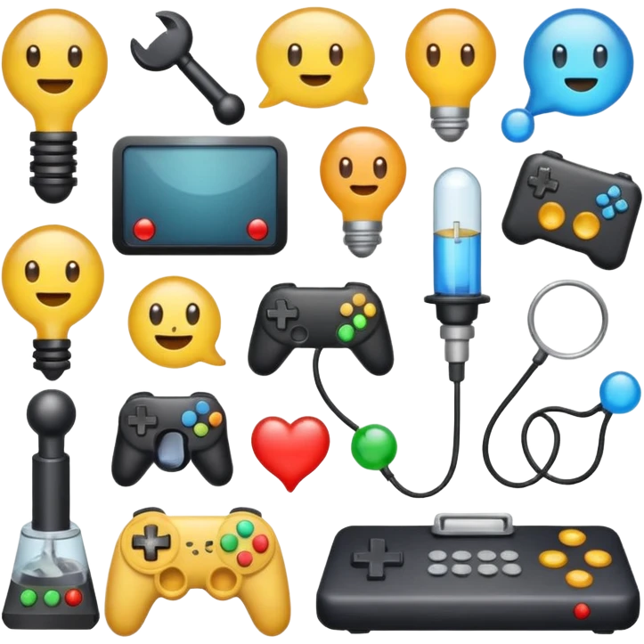 create an emoji pack for a discord server with this description Initially, ADN-13 began as a private Discord server for three scientists. They discovered that gaming sessions and informal communication revealed cognitive potential better than any laboratory tests.  emoji