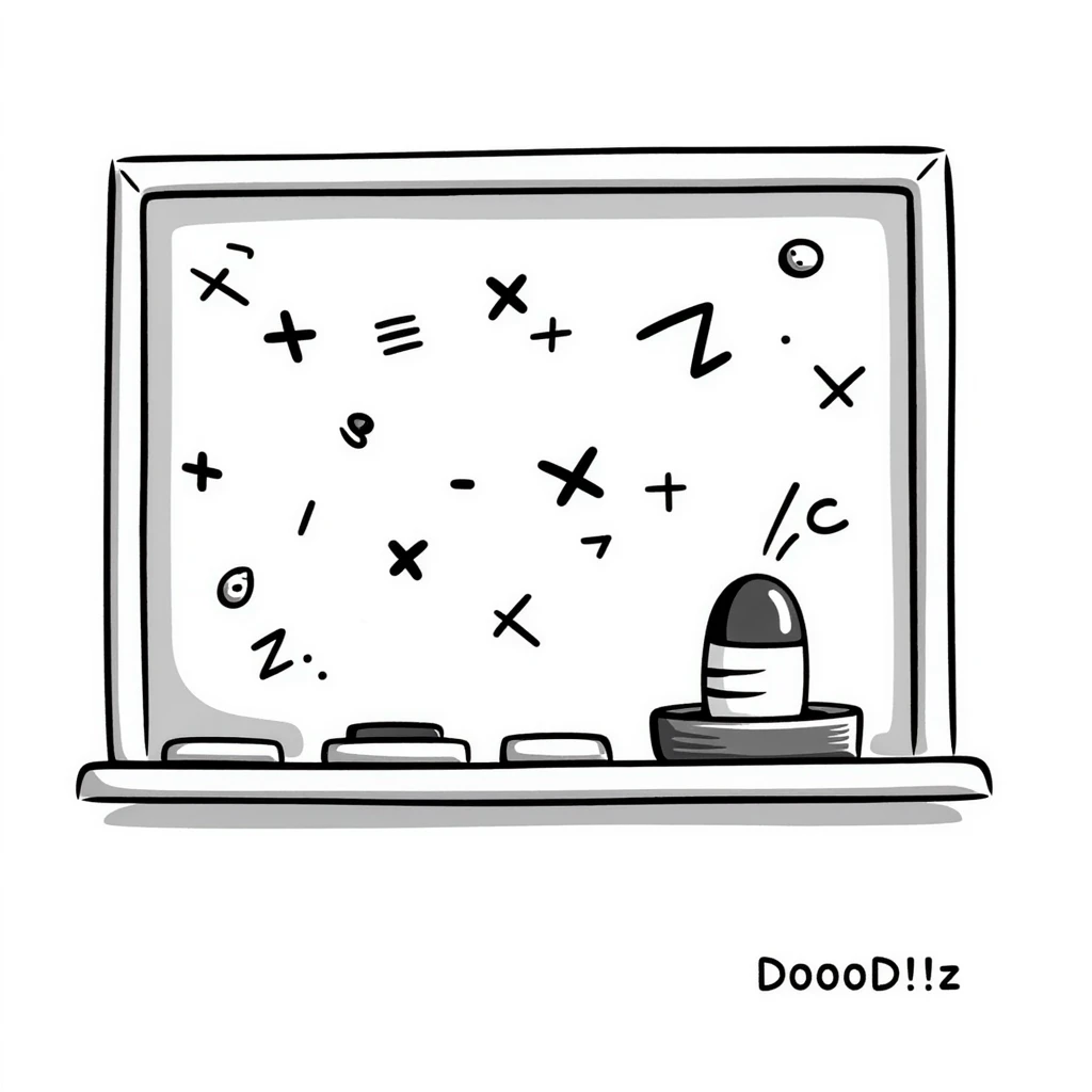 hand-drawn classroom chalkboard with chalk emoji