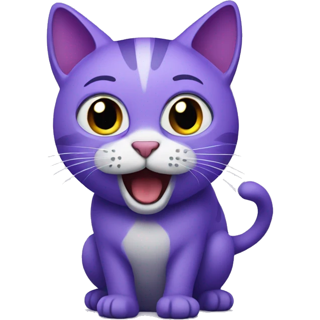 Purple cat singing emoji
