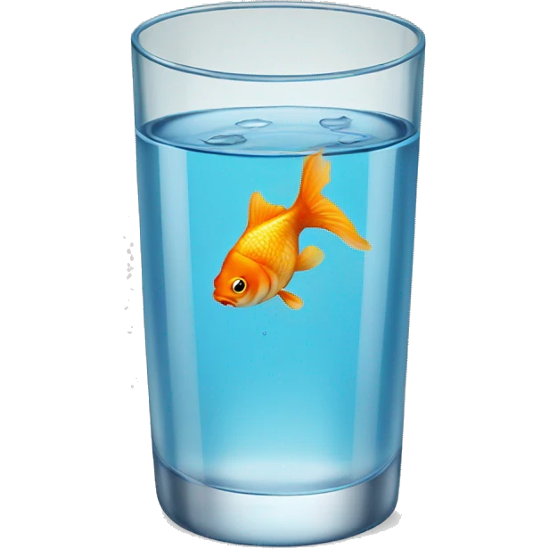 Glass of water with one goldfish emoji