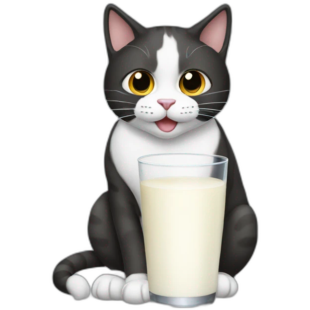 Cat drinking milk emoji
