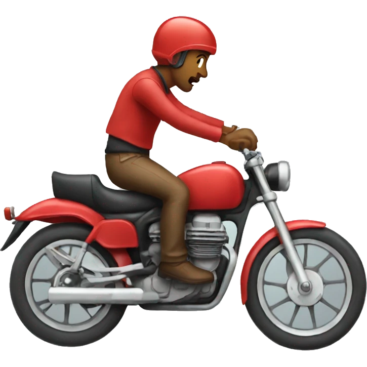 Guy riding a red street bike emoji