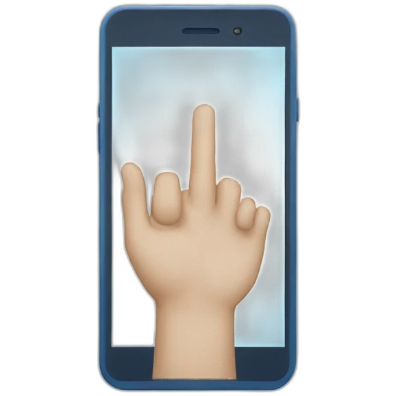 cellphone-hand-blue emoji