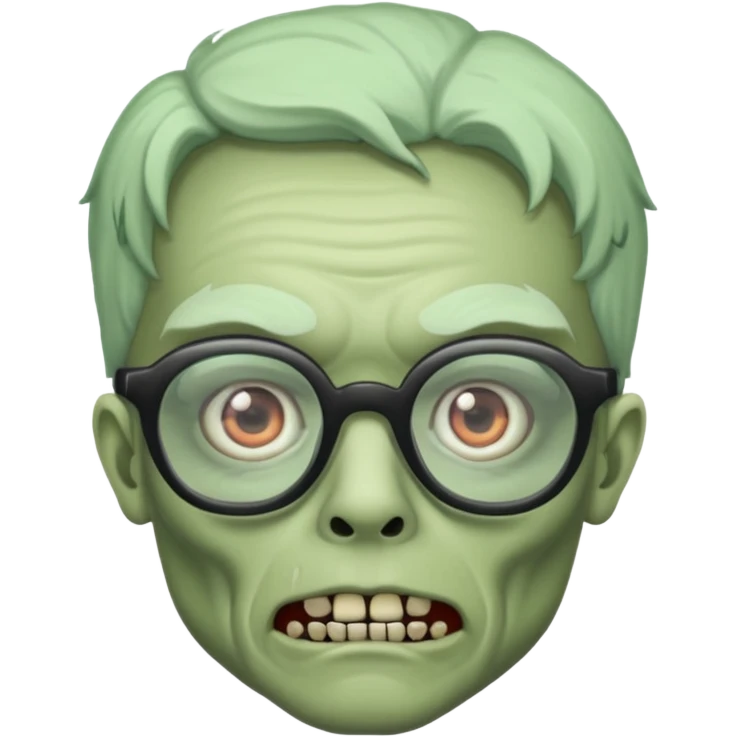 Zombie with big glasses more visible glasses, some difference between zombie and glasses emoji
