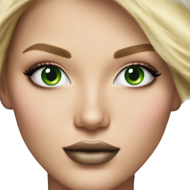 Realistic victoria secret model blonde green eyes  emoji