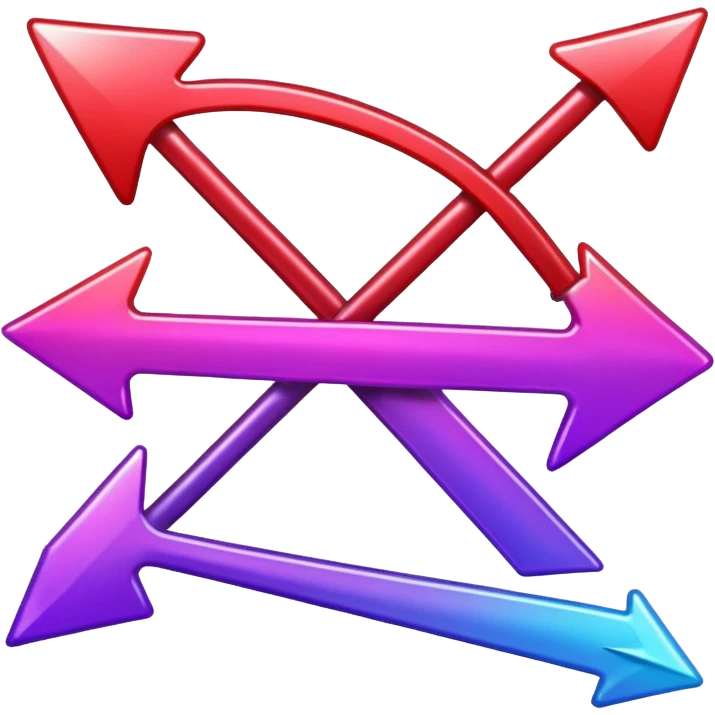 color gradient between red and purple glitter arrow right emoji