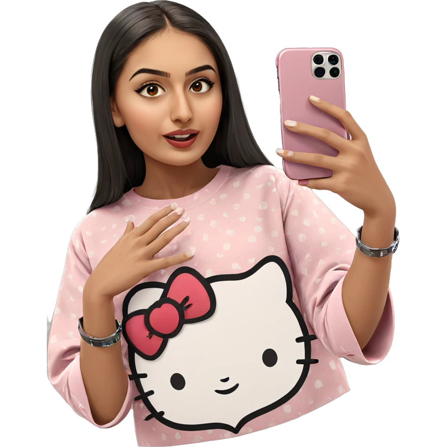 selfie of girl in mirror emoji