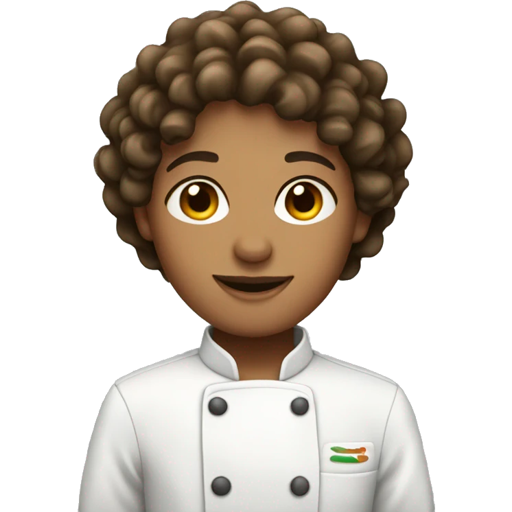 chef with short brown curly hair  emoji