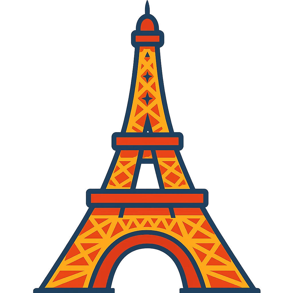Eiffel Tower vibrant toon illustration emoji