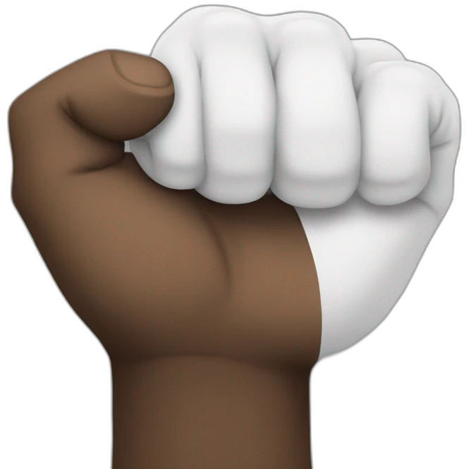 Half black half white arm  emoji