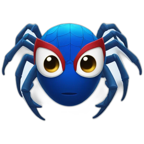 Blue gradient spider man, white eye emoji