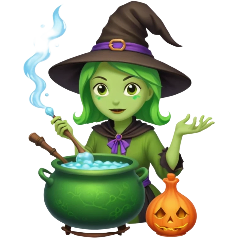 green witch cooking potion emoji
