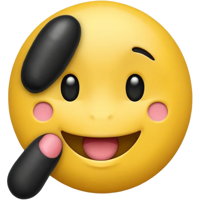 Yellow emoji face sucks on big black penis emoji