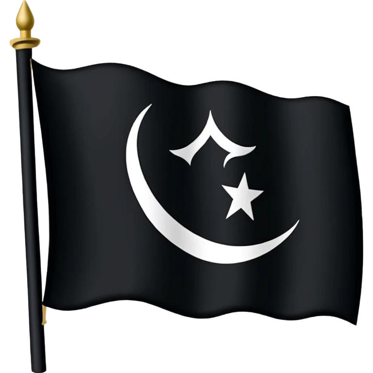 His flag was black with the Arabic writing 'لا اله الا الله' in white on it. emoji