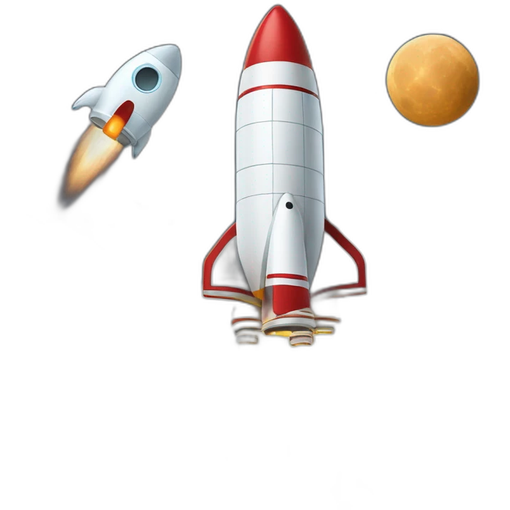 Rocketship going to the moon emoji