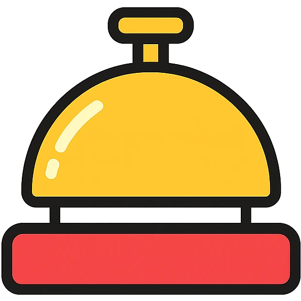 counter bell, modern icon style, lineal color icon with black outlines emoji