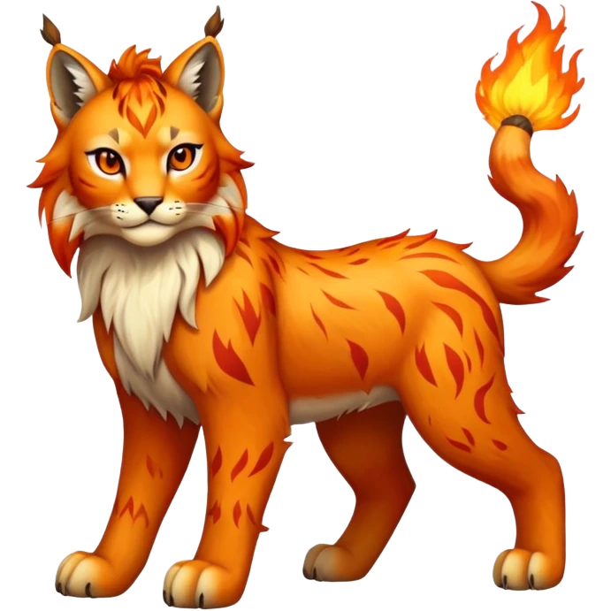 Fire-type Fakémon-Lynx full body emoji