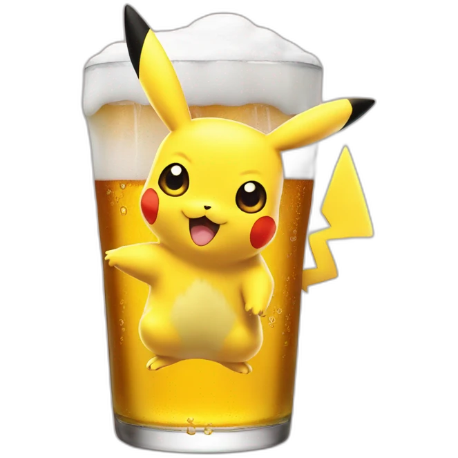 Pikachu beer emoji