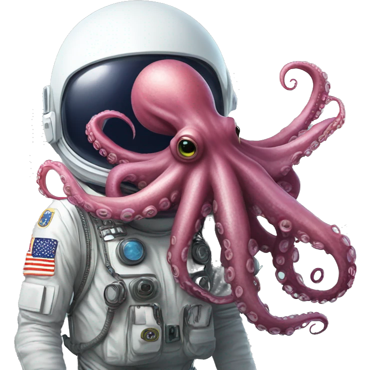 Alien Octopus with astronaut emoji