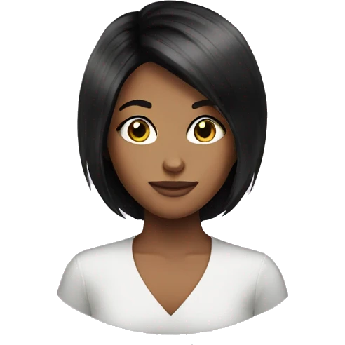 A beautiful haircut for a dark-haired girl emoji