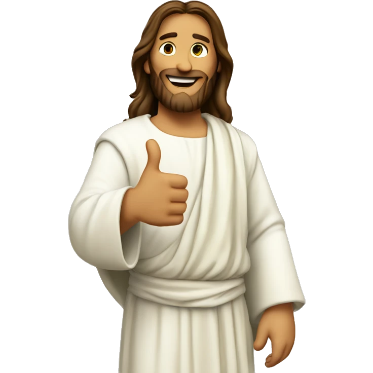 Create an image of Jesus giving a thumbs up emoji