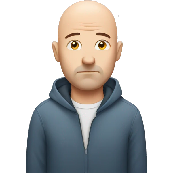 bald guy with thoughts about sleep emoji