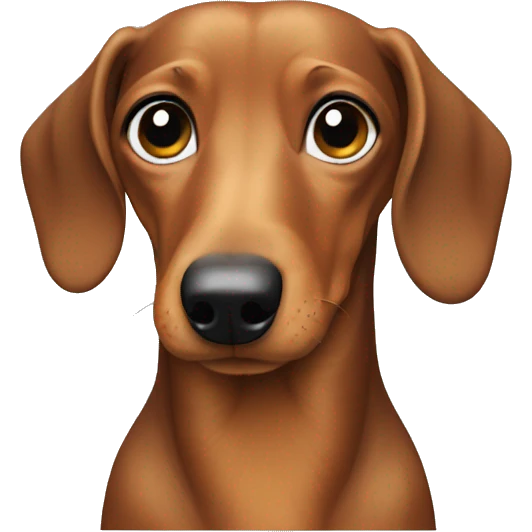 Dachshund in a bland emoji
