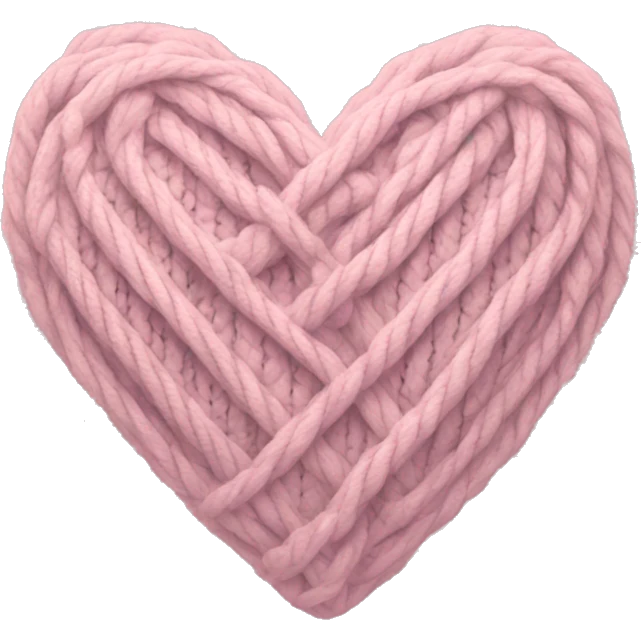 Pale pink Cable knit heart emoji