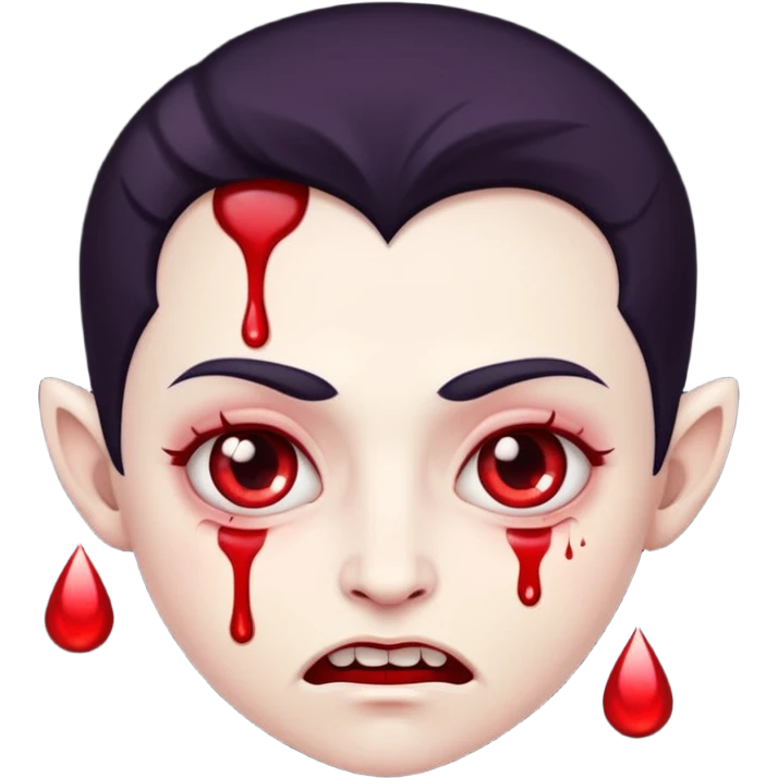 ampire face, blood drops, cute scary emoji, no background emoji