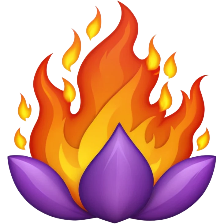 plain purple no orange color fire emoji