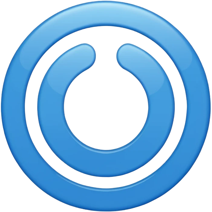 Un rond bleu avec le logo valide emoji