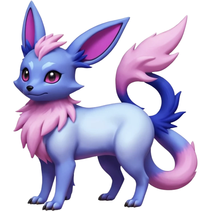 Shiny Frosty Albino White with Violet and Indigo and pink markings Eevee-Liepard-Salandit-Zorua-Pokémon-Digimon-Fakémon-fusion-hybrid-creature emoji