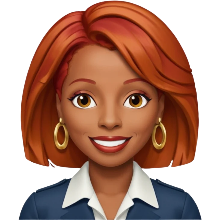 Mary J Blige with red hair emoji
