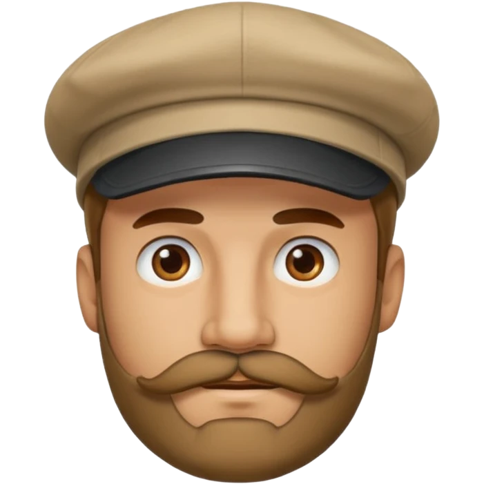 man wearing cap with little beard and moustache emoji