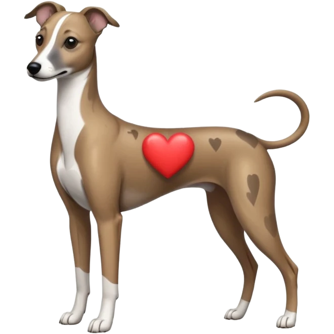 brindle whippet hearts emoji