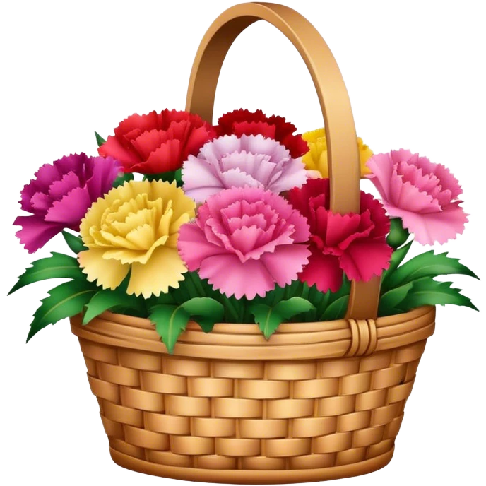 basket of carnations flowers emoji